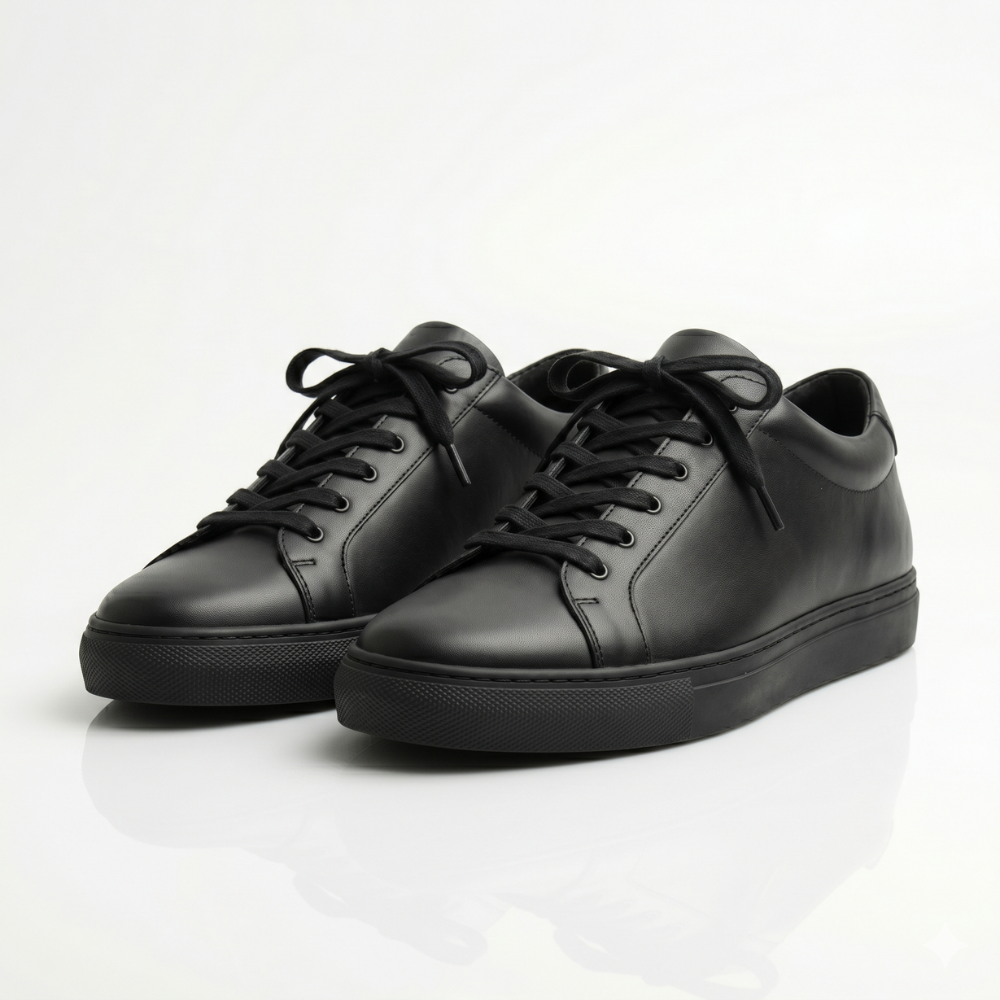 Black Montclair Leather Sneakers