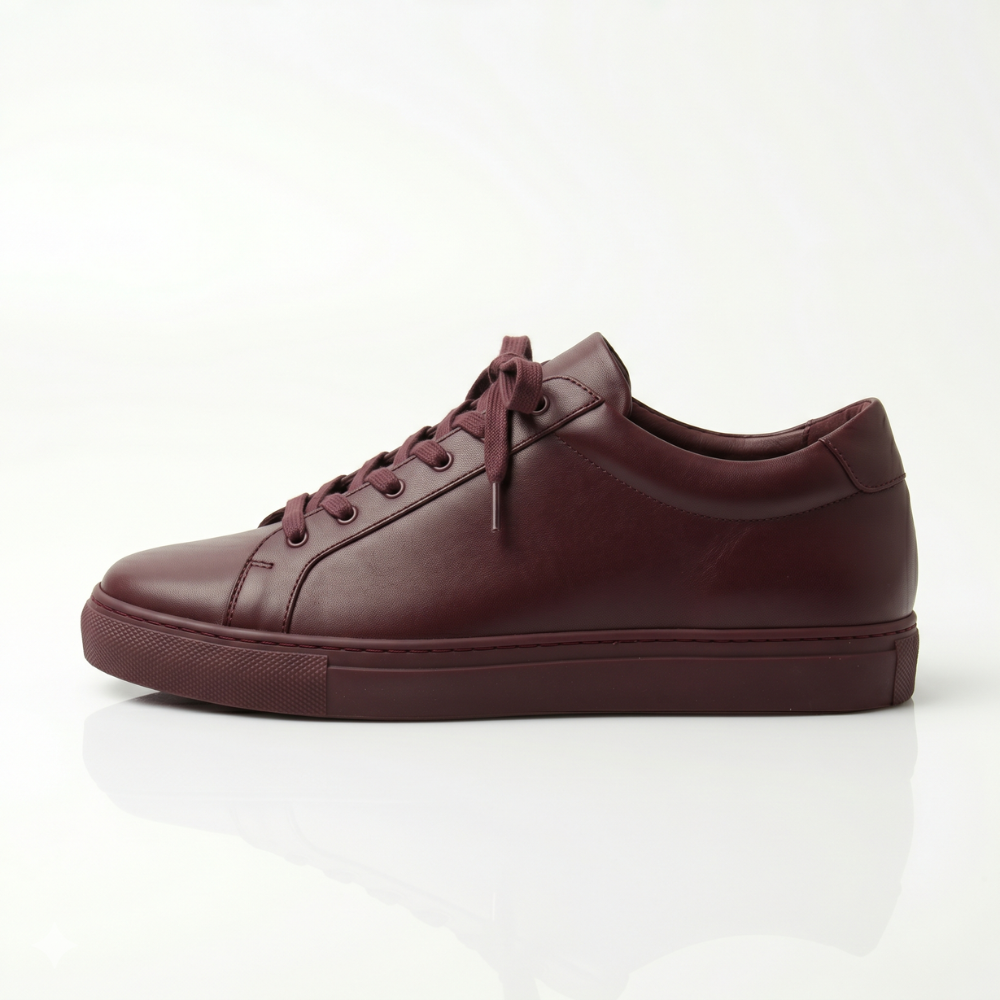 Burgundy Montclair Leather Sneakers