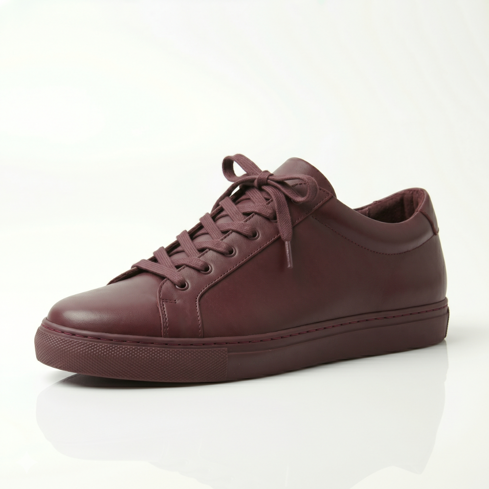 Burgundy Montclair Leather Sneakers