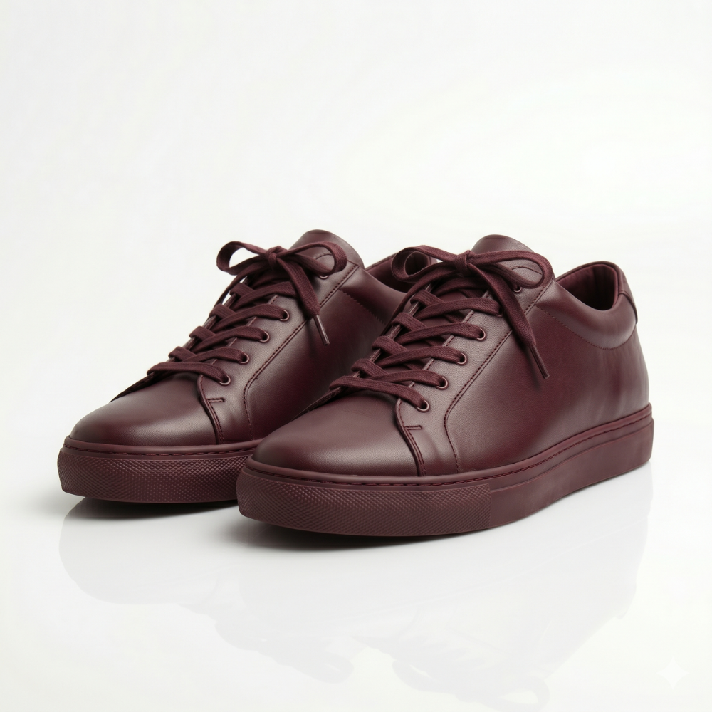 Burgundy Montclair Leather Sneakers